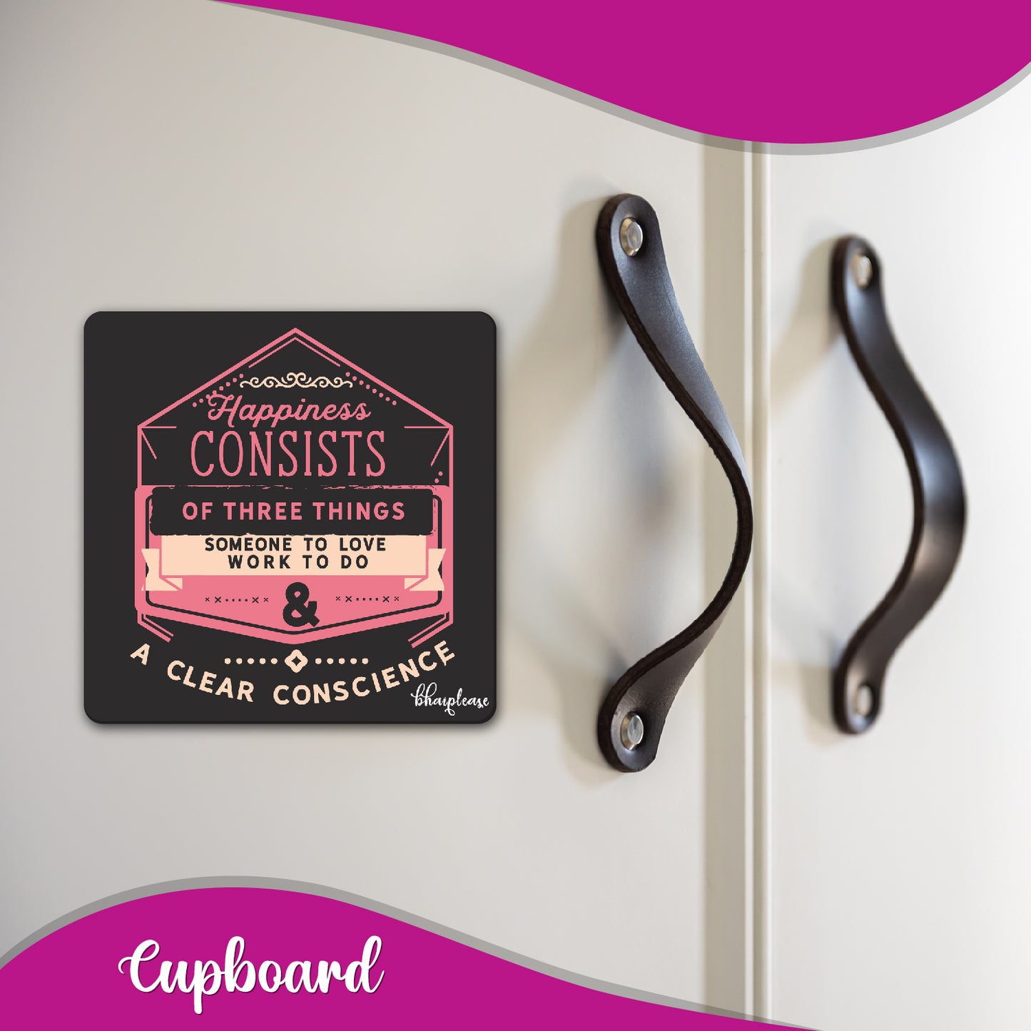 Happiness Consists Three Things Fridge Magnet