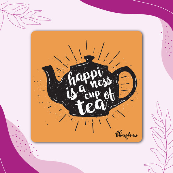 Happiness is Cup of Tea Wooden Fridge Magnet