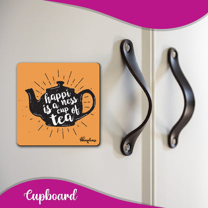 Happiness is Cup of Tea Wooden Fridge Magnet