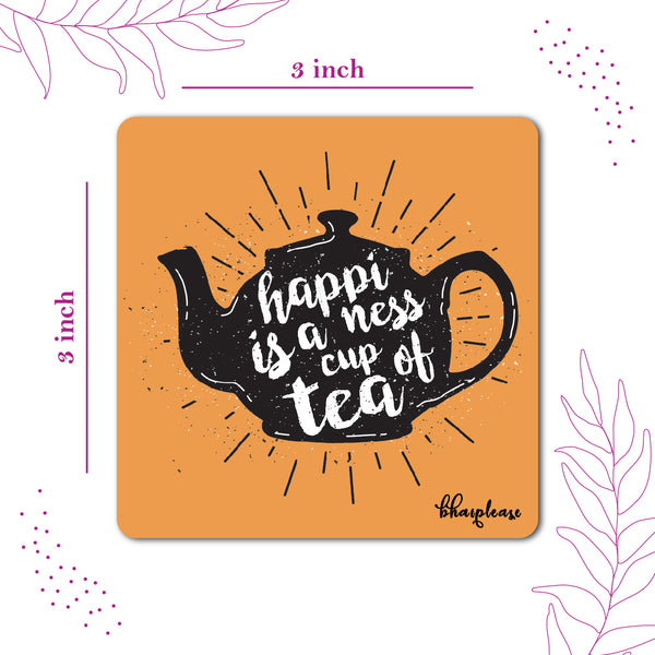 Happiness is Cup of Tea Wooden Fridge Magnet
