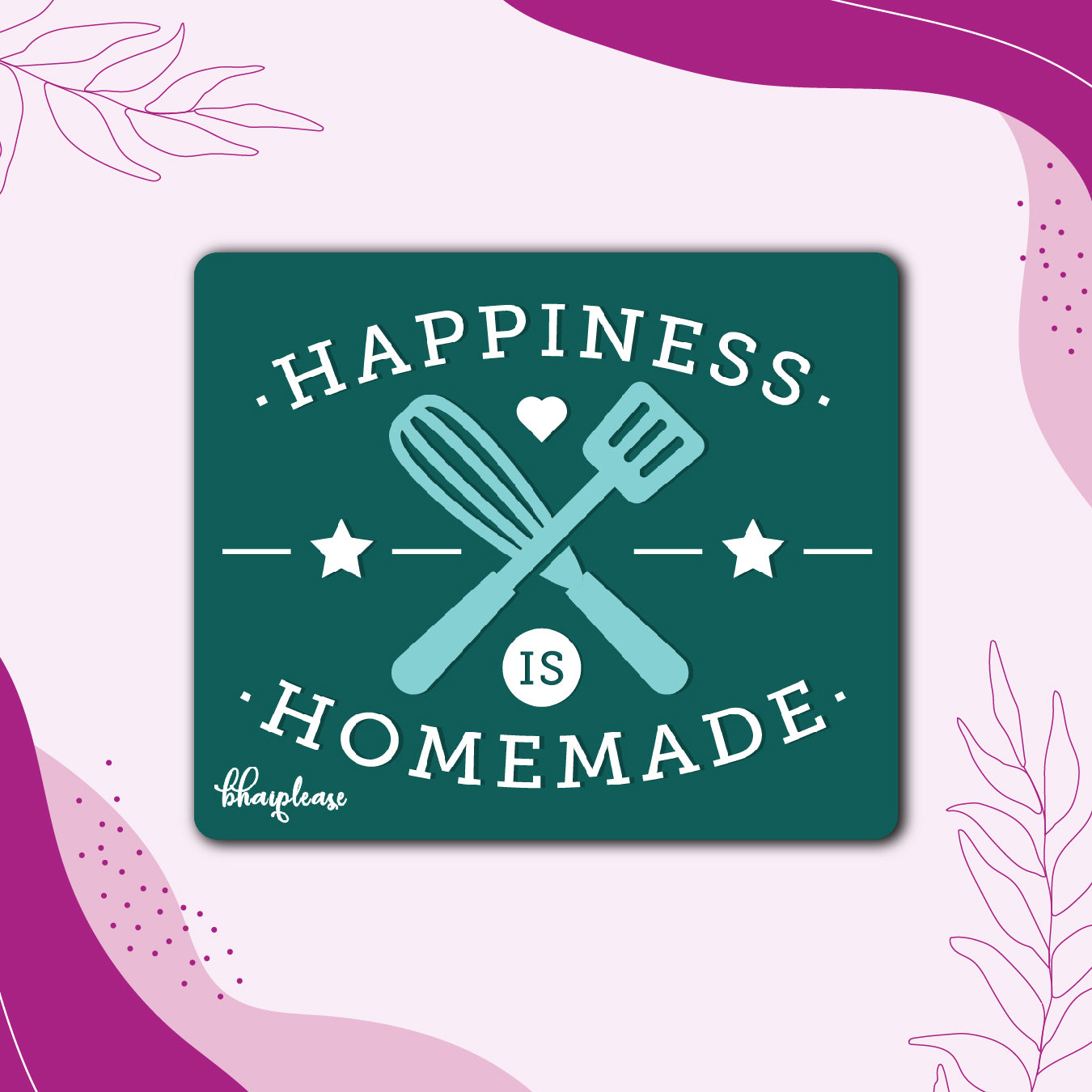 Happiness is Homemade Wooden Fridge Magnet