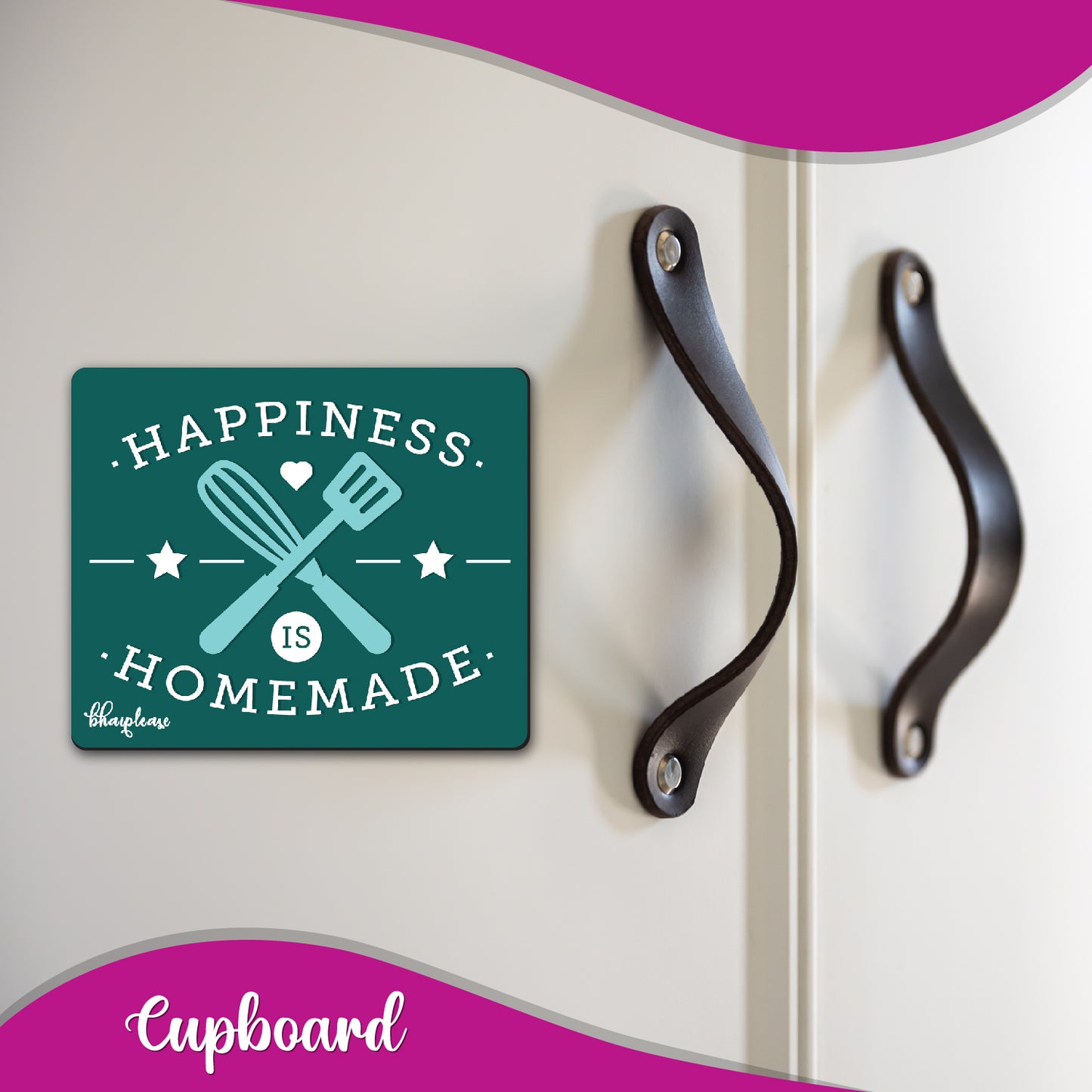 Happiness is Homemade Wooden Fridge Magnet