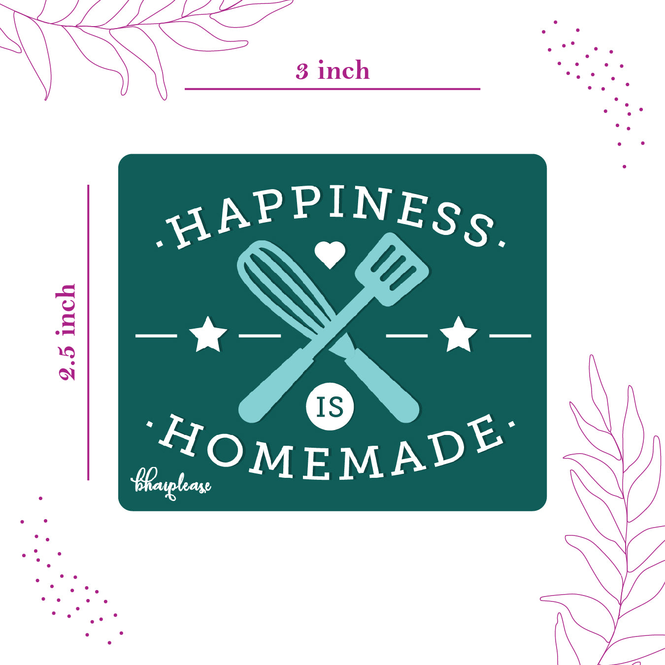 Happiness is Homemade Wooden Fridge Magnet