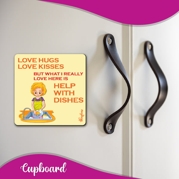 Help with Dishes Wooden Fridge Magnet