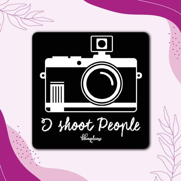 I Shoot People Wooden Fridge Magnet
