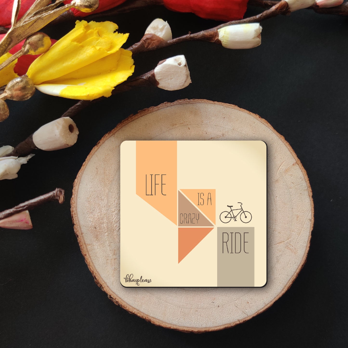 Life is a Crazy Ride Wooden Fridge / Refrigerator Magnet