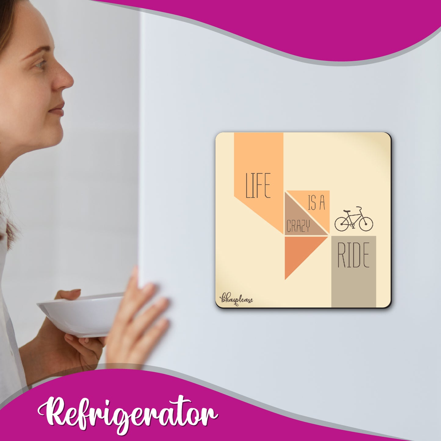 Life is a Crazy Ride Wooden Fridge / Refrigerator Magnet