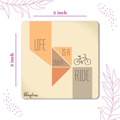 Life is a Crazy Ride Wooden Fridge / Refrigerator Magnet