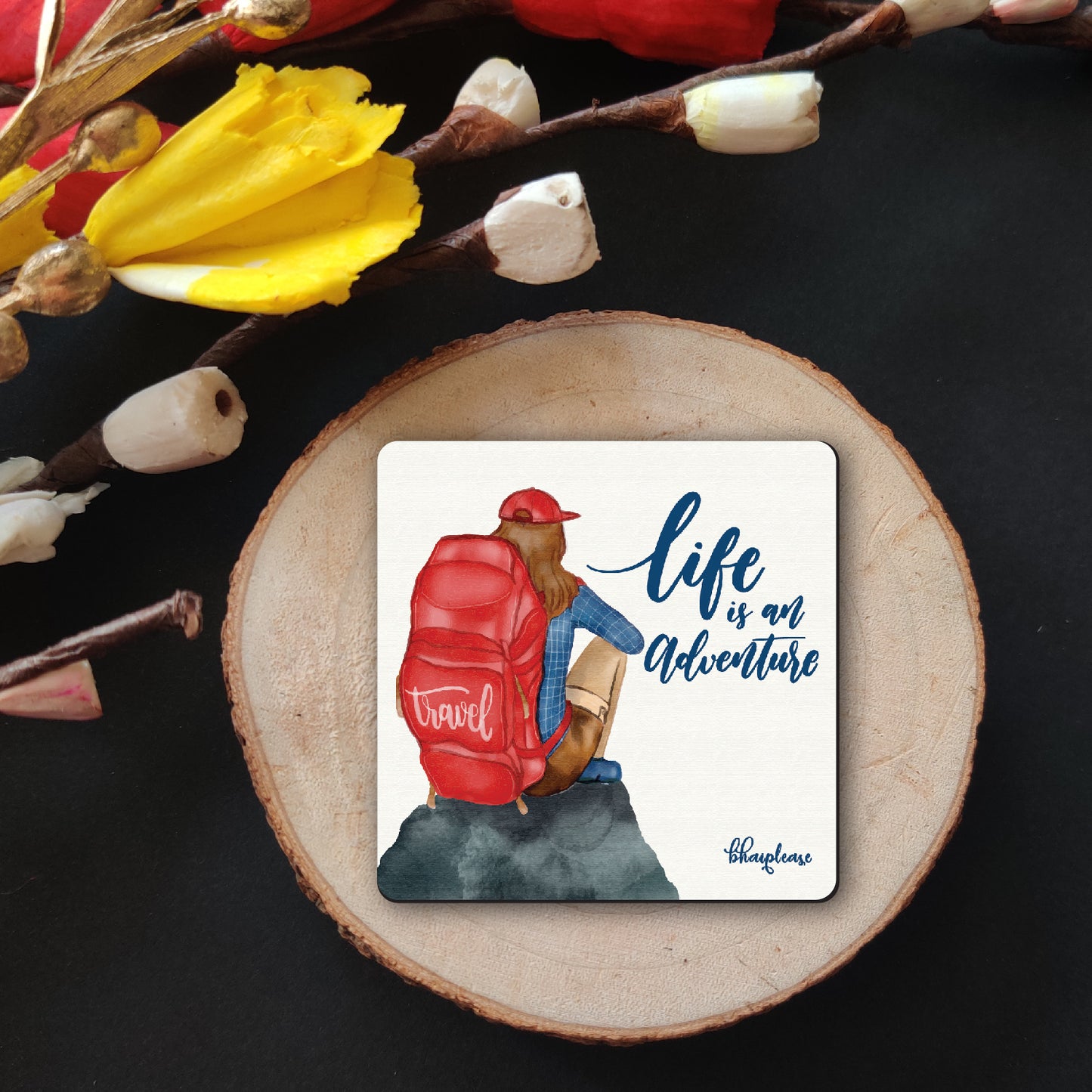 Life is an Adventure Wooden Fridge / Refrigerator Magnet