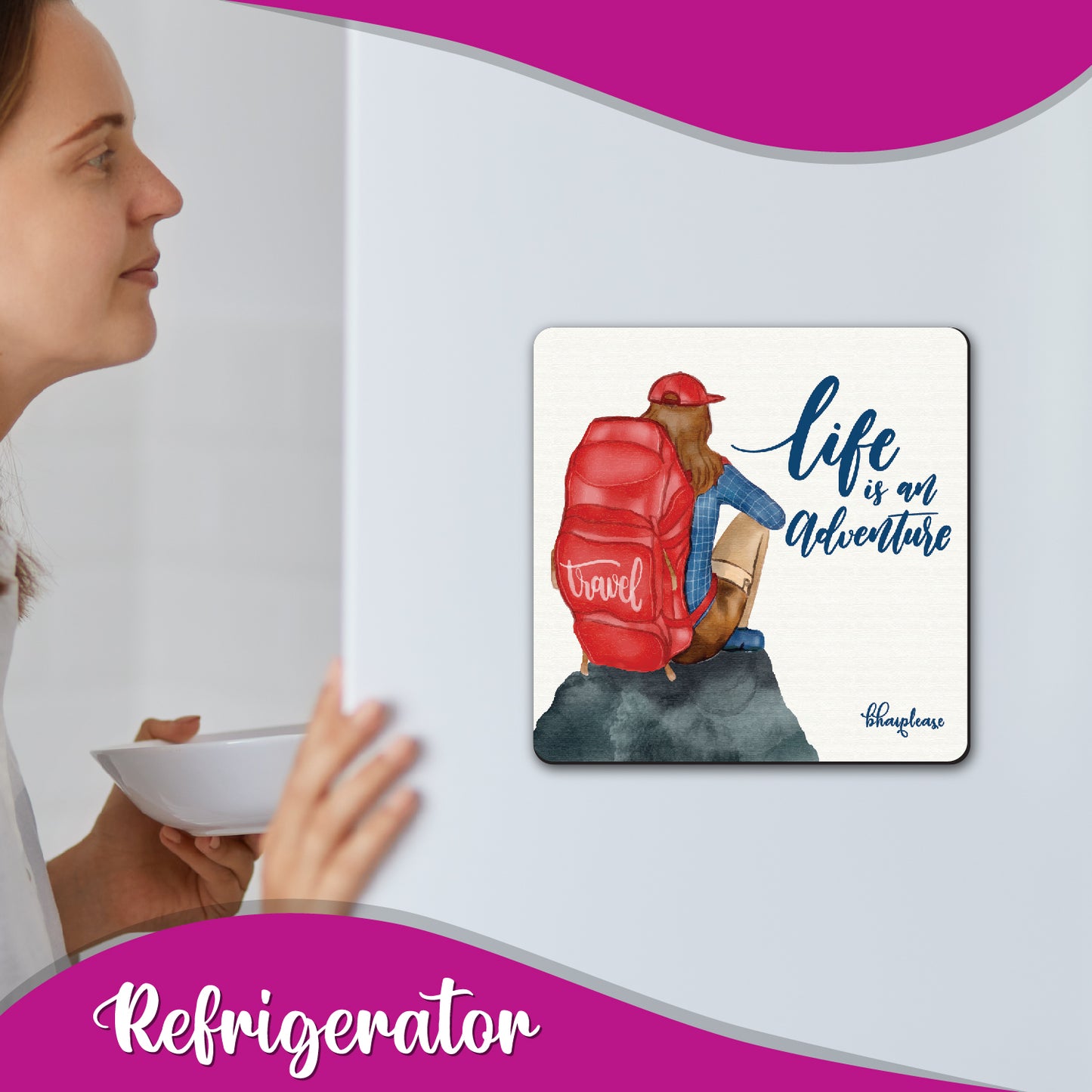 Life is an Adventure Wooden Fridge / Refrigerator Magnet