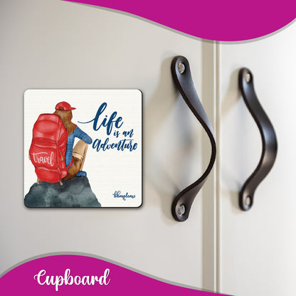 Life is an Adventure Wooden Fridge / Refrigerator Magnet