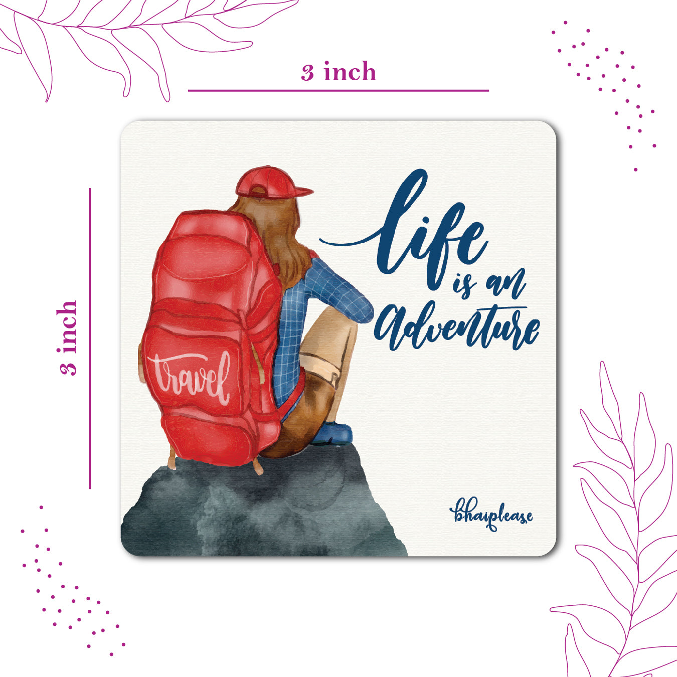 Life is an Adventure Wooden Fridge / Refrigerator Magnet