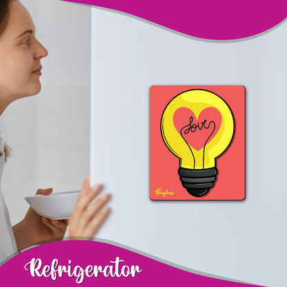 Love Bulb Wooden Fridge / Refrigerator Magnet
