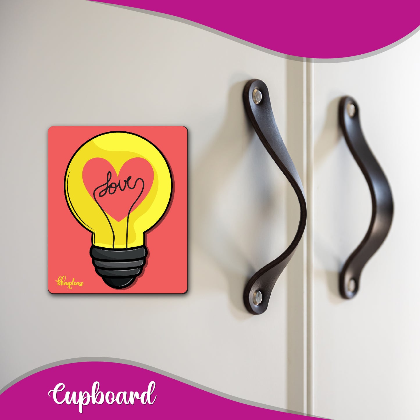 Love Bulb Wooden Fridge / Refrigerator Magnet
