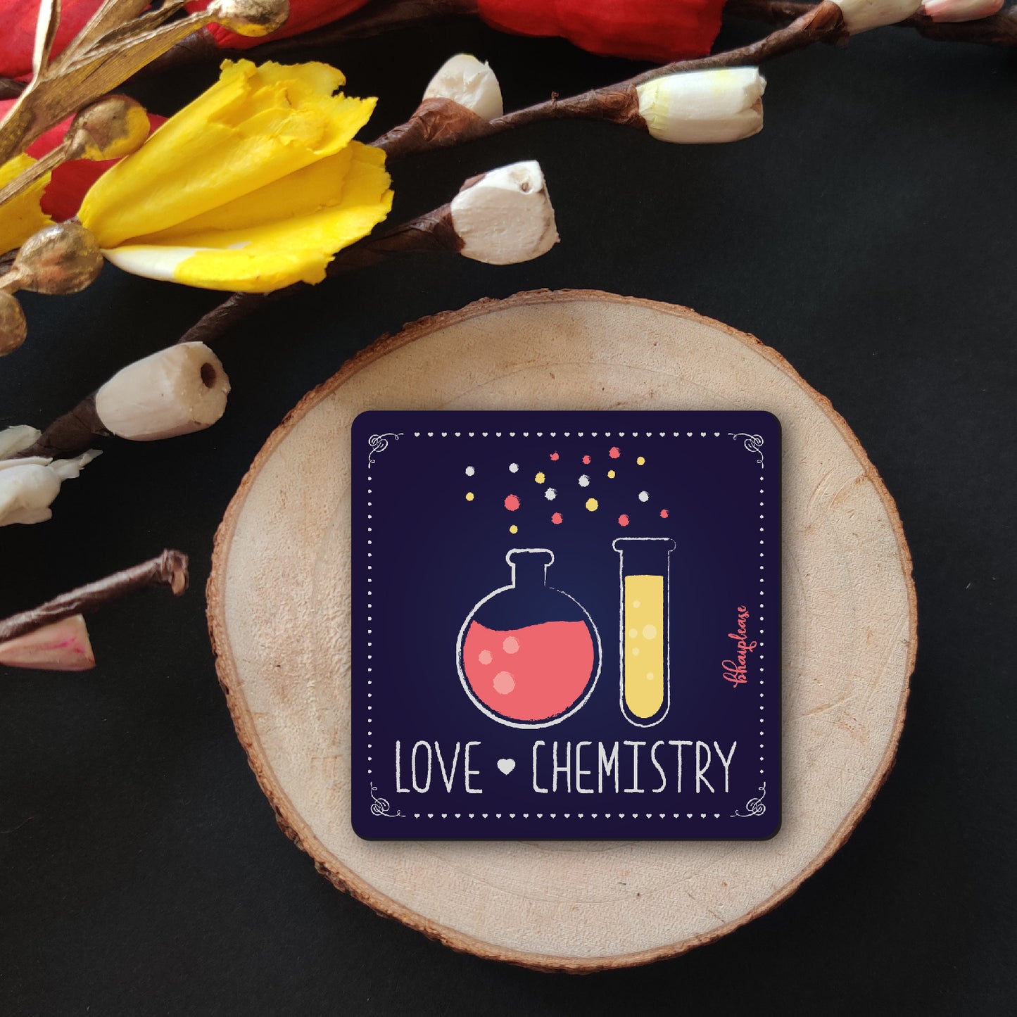 Love Chemistry Wooden Fridge / Refrigerator Magnet