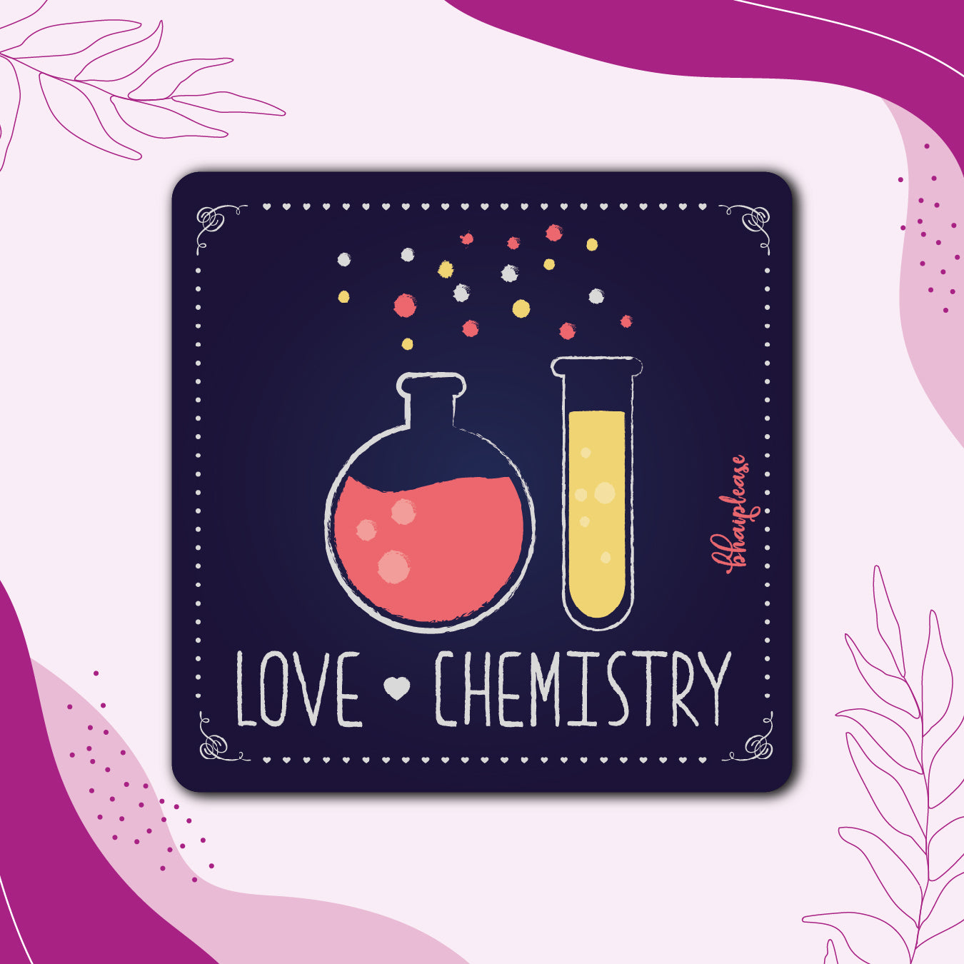 Love Chemistry Wooden Fridge / Refrigerator Magnet
