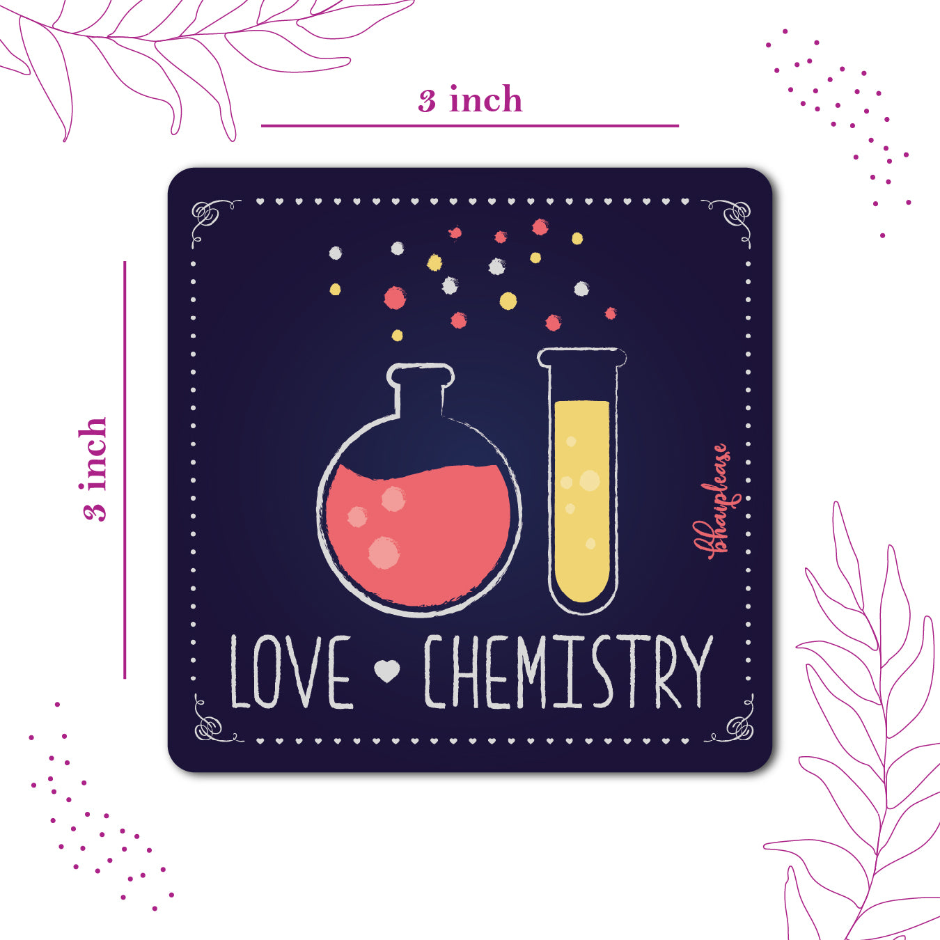 Love Chemistry Wooden Fridge / Refrigerator Magnet