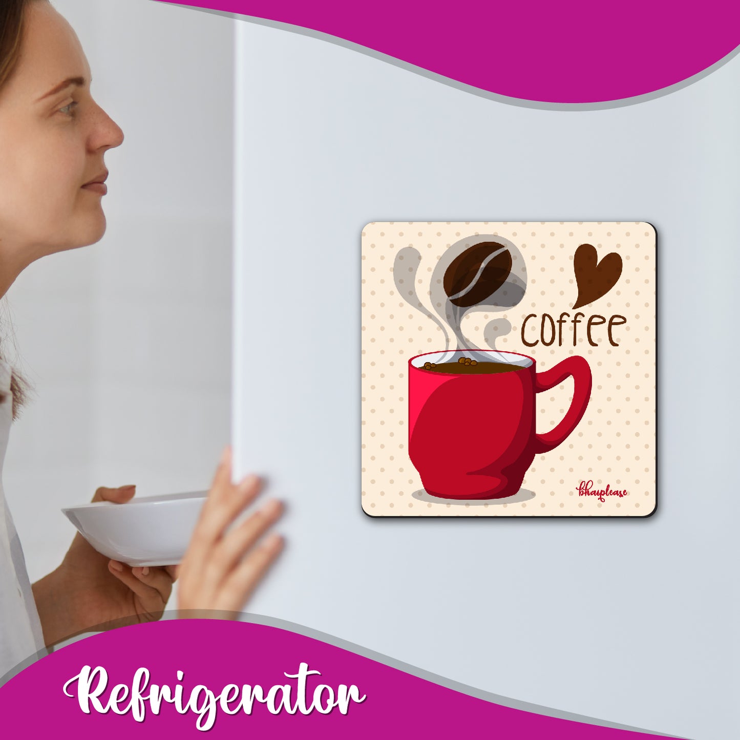 I Love Coffee Red Mug Fridge Magnet