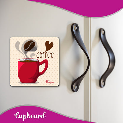 I Love Coffee Red Mug Fridge Magnet