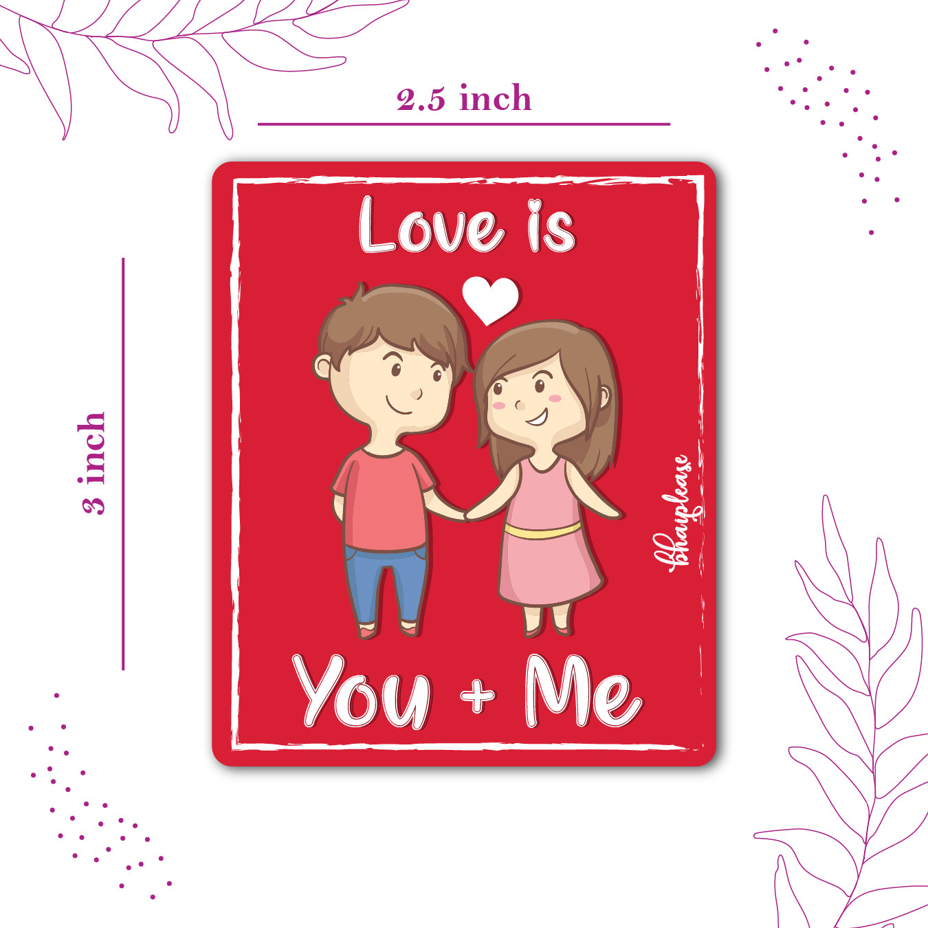 Love is You and Me Wooden Fridge / Refrigerator Magnet