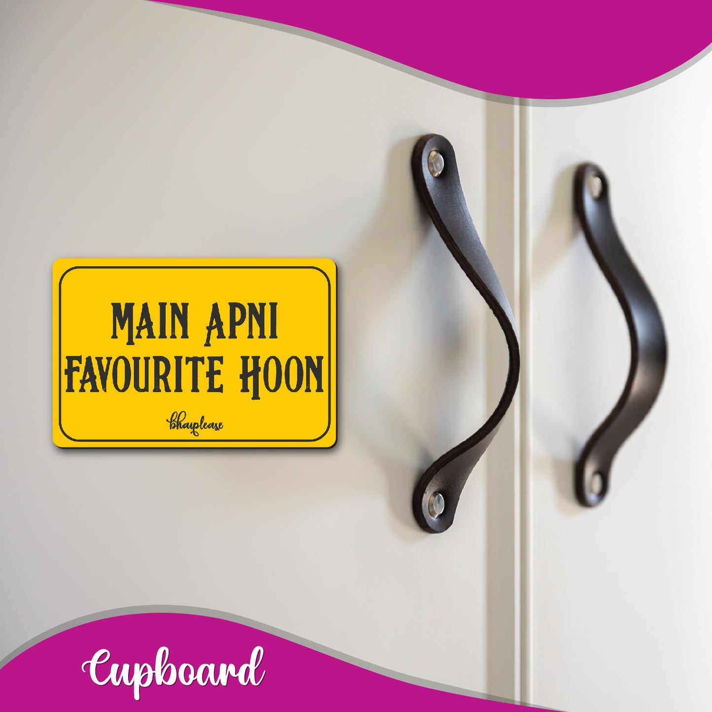 Main apni favourite Hu (Yellow) Wooden Fridge / Refrigerator Magnet