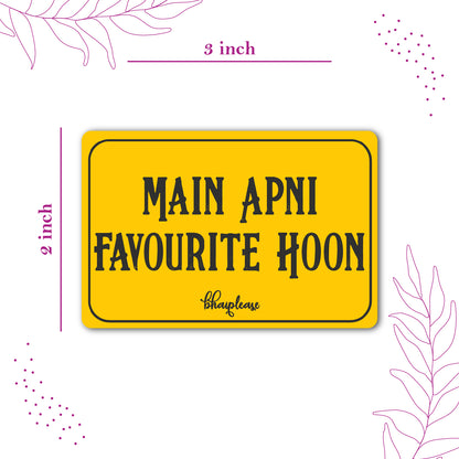 Main apni favourite Hu (Yellow) Wooden Fridge / Refrigerator Magnet