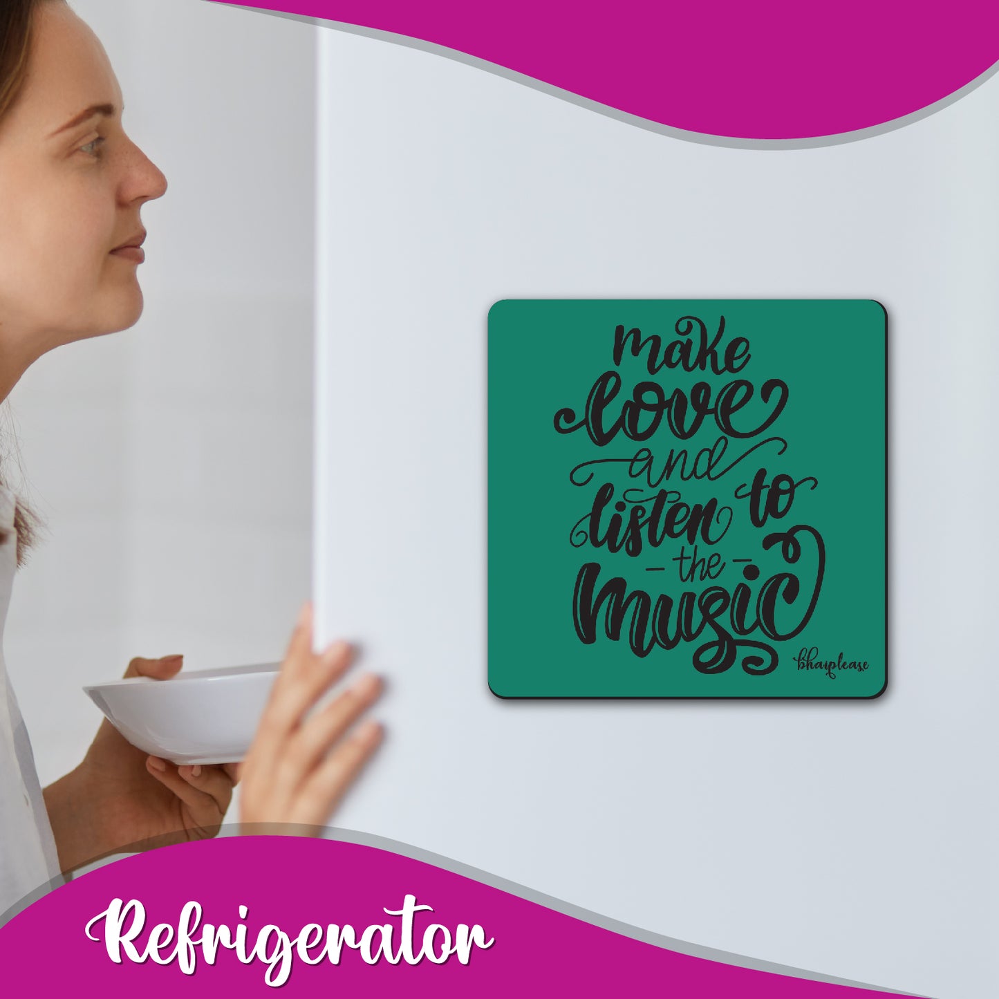 Make Love and Listen to Music Fridge Magnet