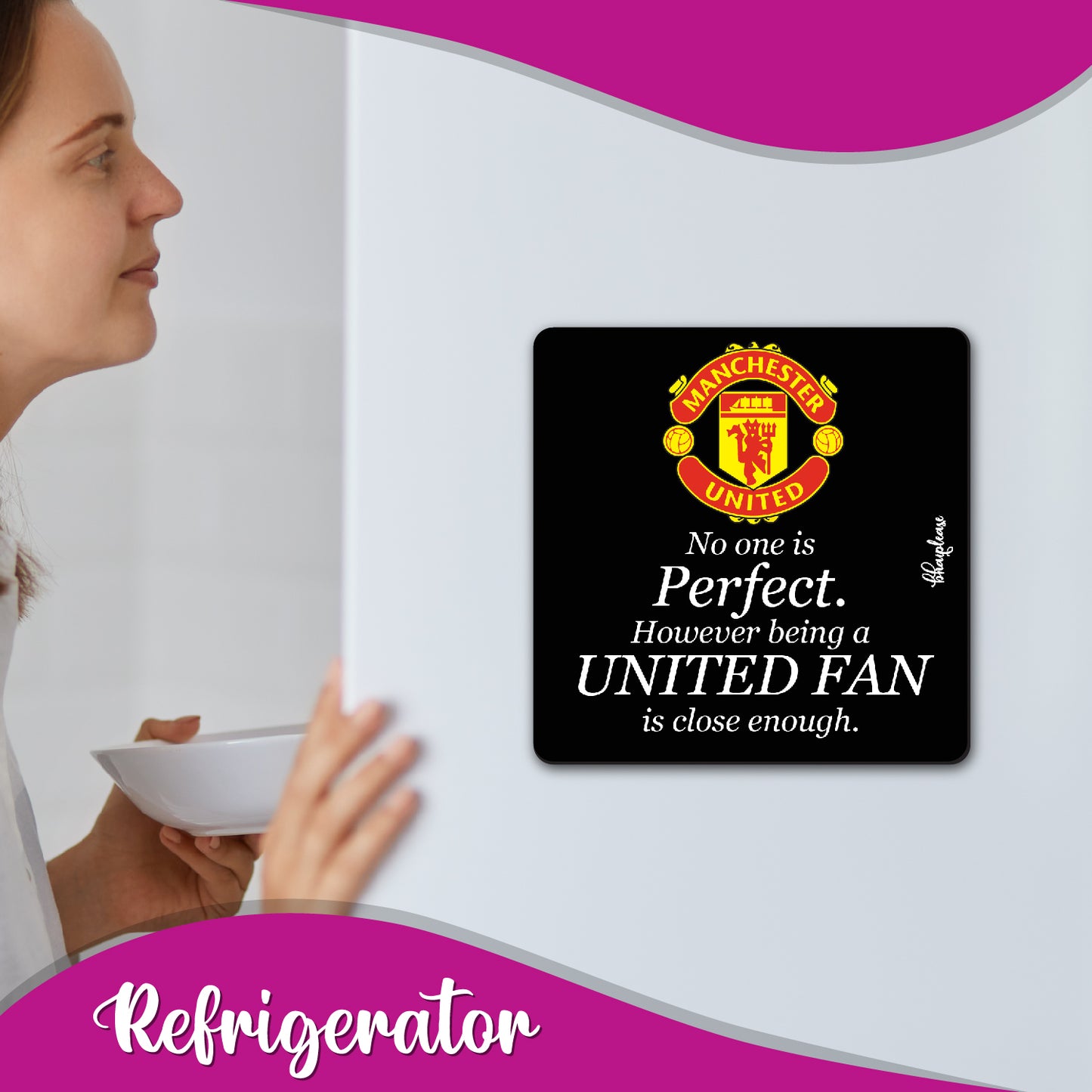 Manchester United Fan Wooden Fridge / Refrigerator Magnet
