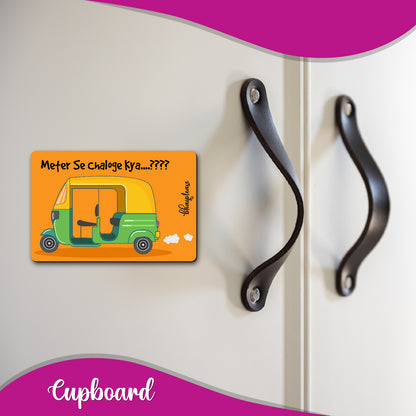 Meter Se Chaloge Kya Wooden Fridge / Refrigerator Magnet