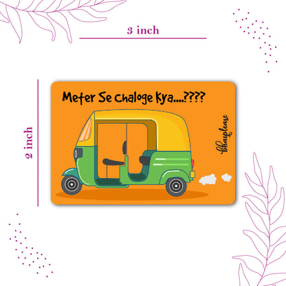 Meter Se Chaloge Kya Wooden Fridge / Refrigerator Magnet