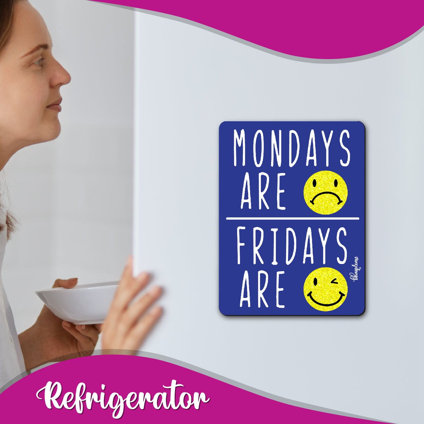 Mondays are - Fridays are Wooden Fridge / Refrigerator Magnet