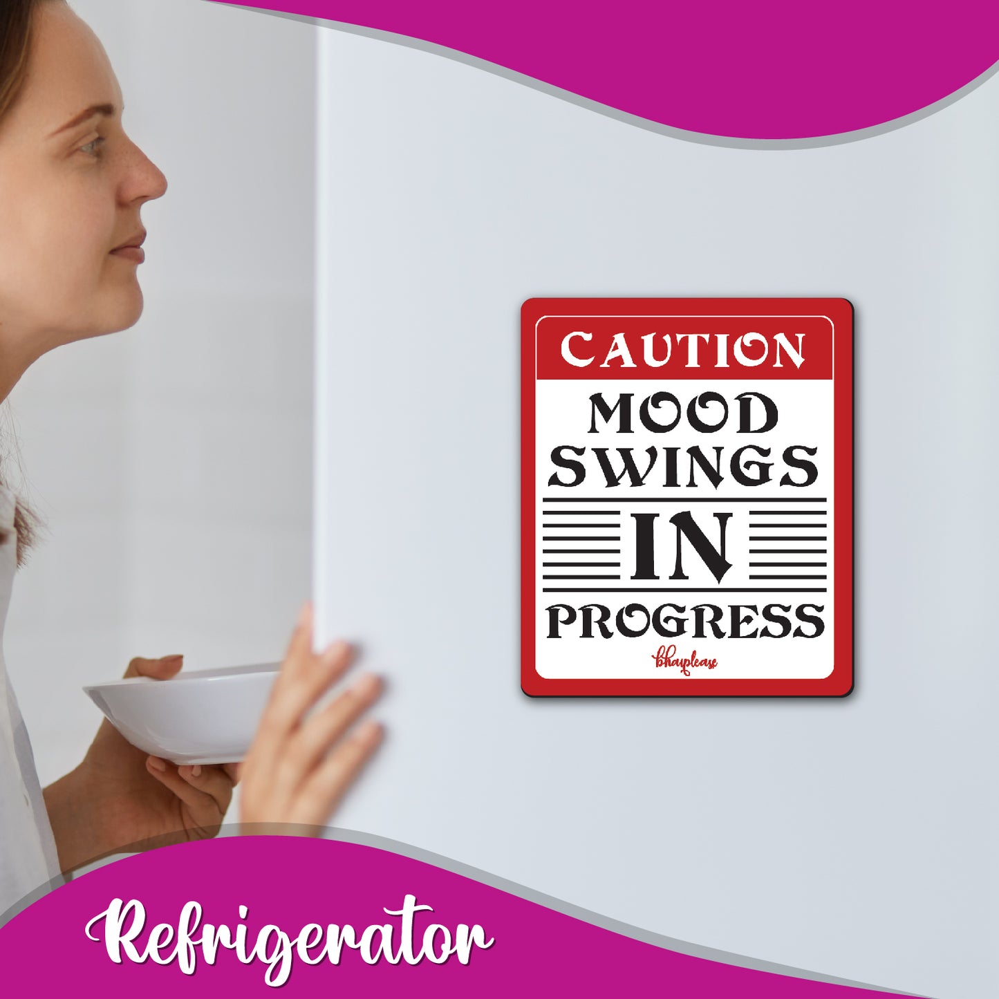 Mood Swings in Progress Wooden Fridge / Refrigerator Magnet