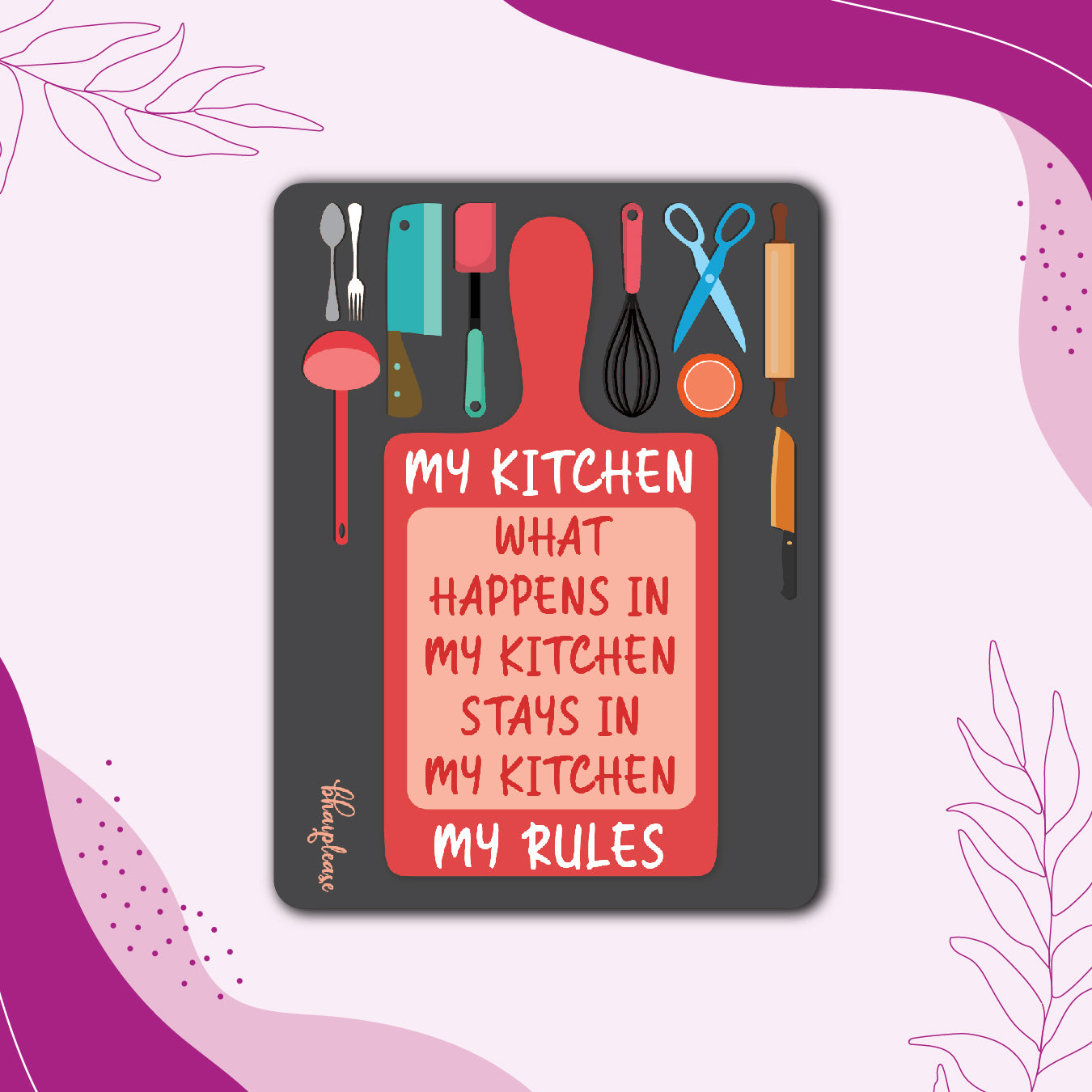 My Kitchen My Rules Fridge Magnet – Kitchen Gift