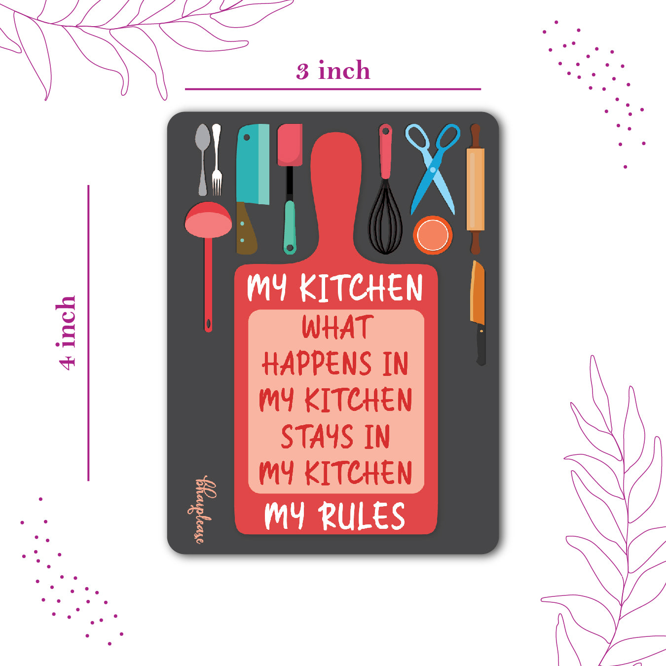 My Kitchen My Rules Fridge Magnet – Kitchen Gift
