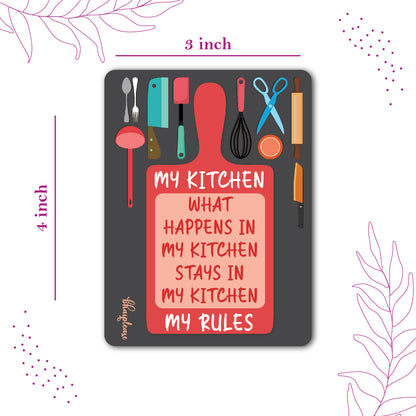 My Kitchen My Rules Fridge Magnet – Kitchen Gift