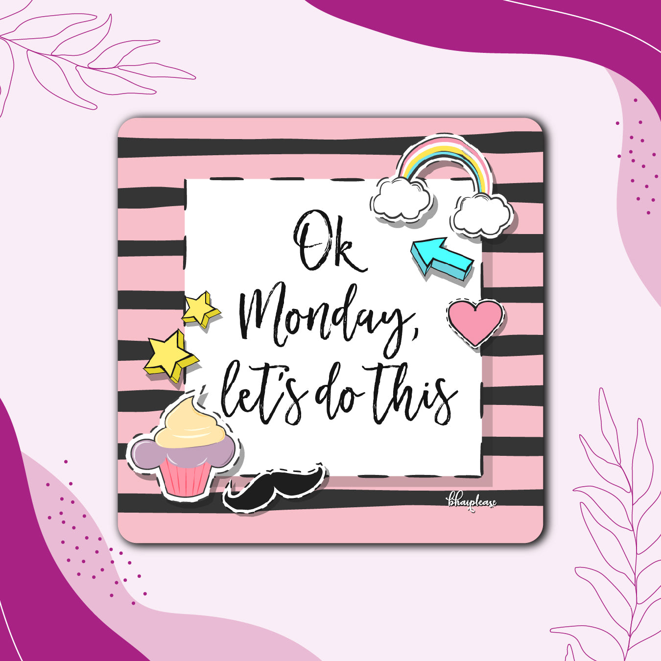 Ok Monday Lets Do This Wooden Fridge / Refrigerator Magnet