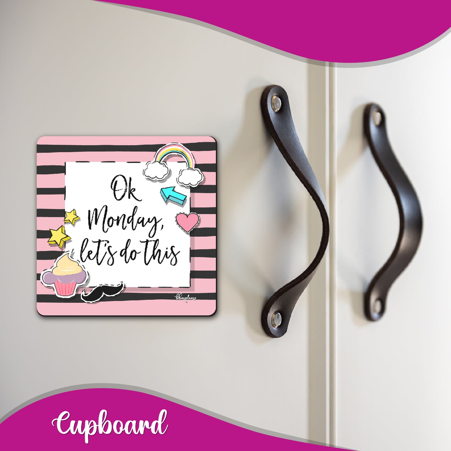 Ok Monday Lets Do This Wooden Fridge / Refrigerator Magnet