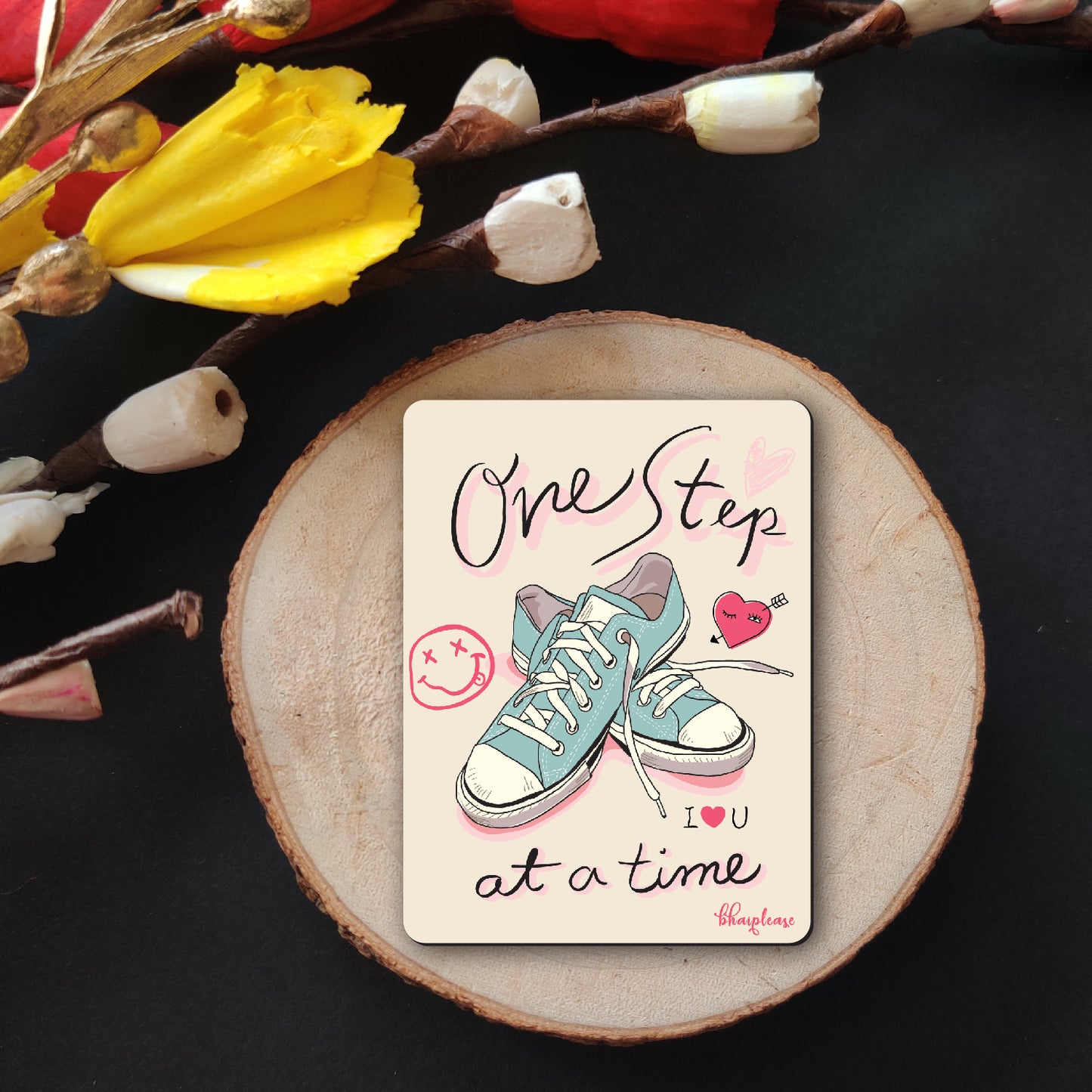 One Step at a Time Sneakers Fridge Magnet