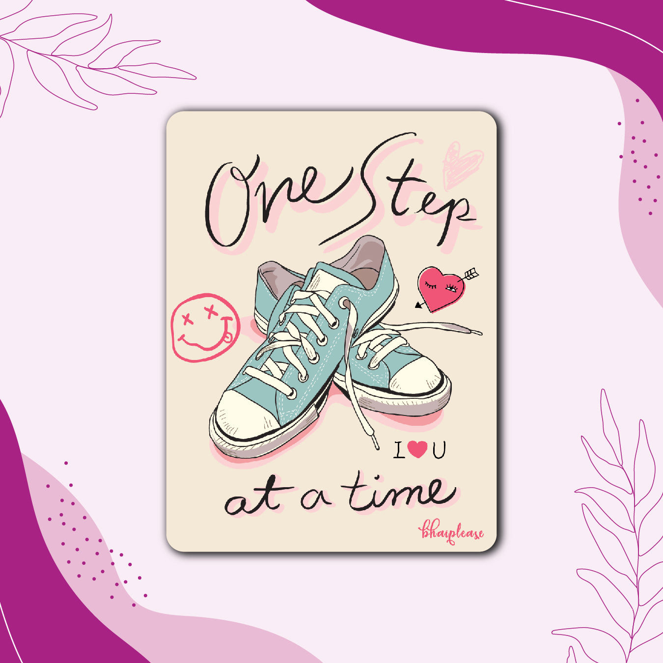 One Step at a Time Sneakers Fridge Magnet