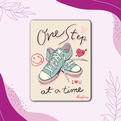 One Step at a Time Sneakers Fridge Magnet