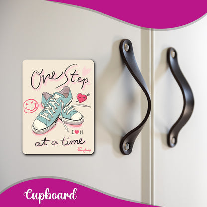 One Step at a Time Sneakers Fridge Magnet