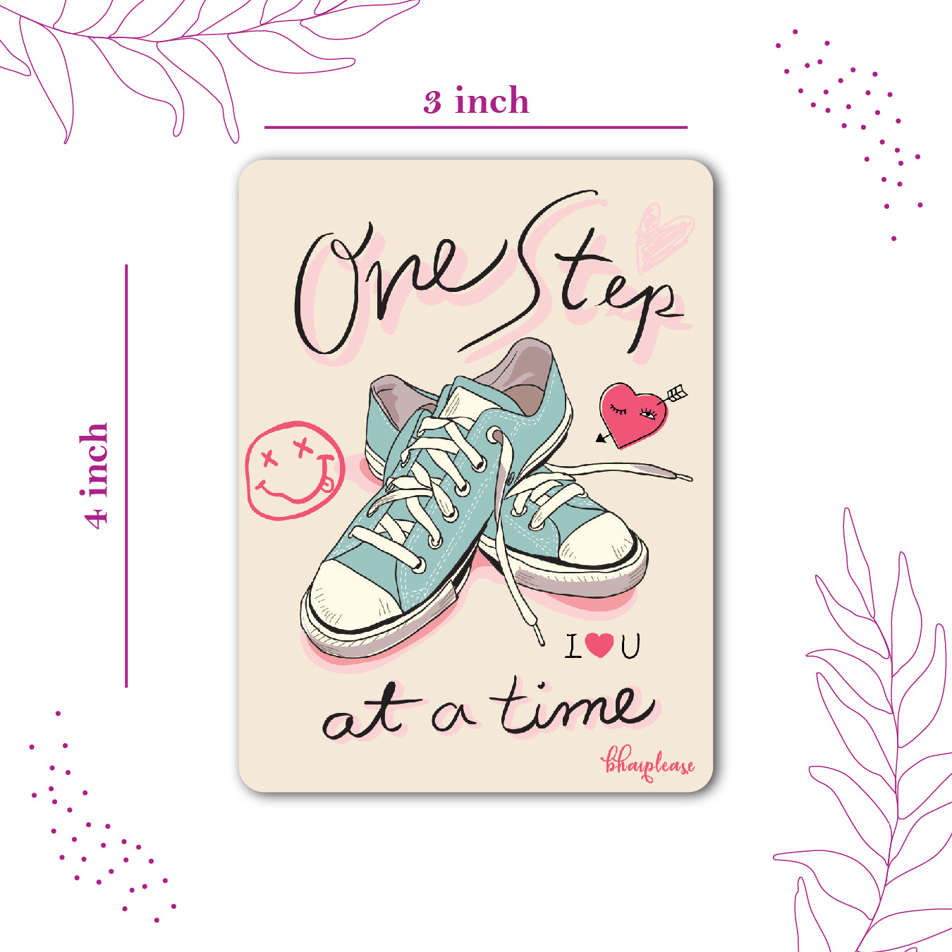 One Step at a Time Sneakers Fridge Magnet