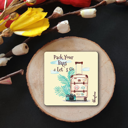 Pack Your Bag Wooden Fridge / Refrigerator Magnet