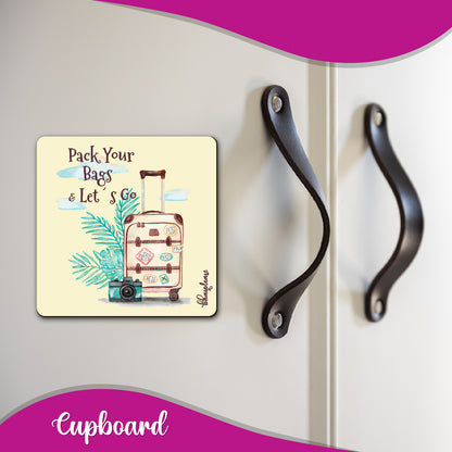 Pack Your Bag Wooden Fridge / Refrigerator Magnet