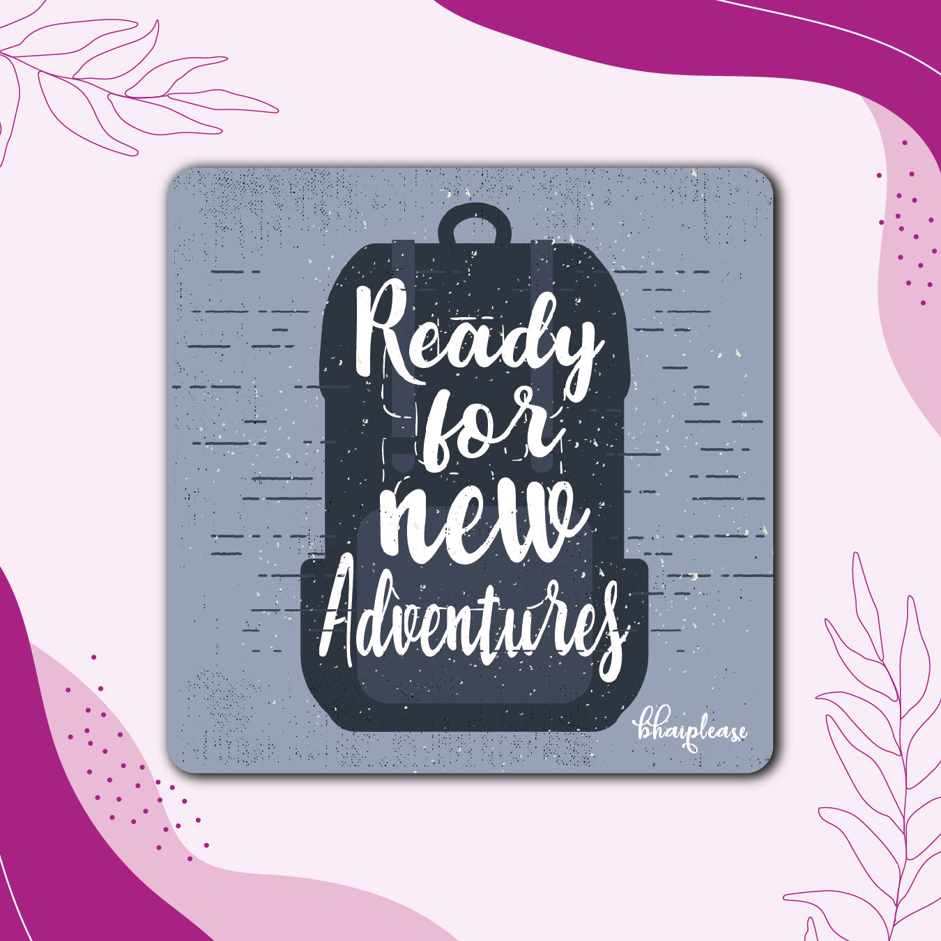 Ready for New Adventures Backpack Fridge Magnet