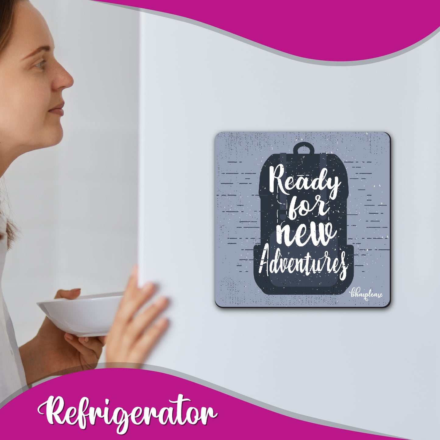 Ready for New Adventures Backpack Fridge Magnet