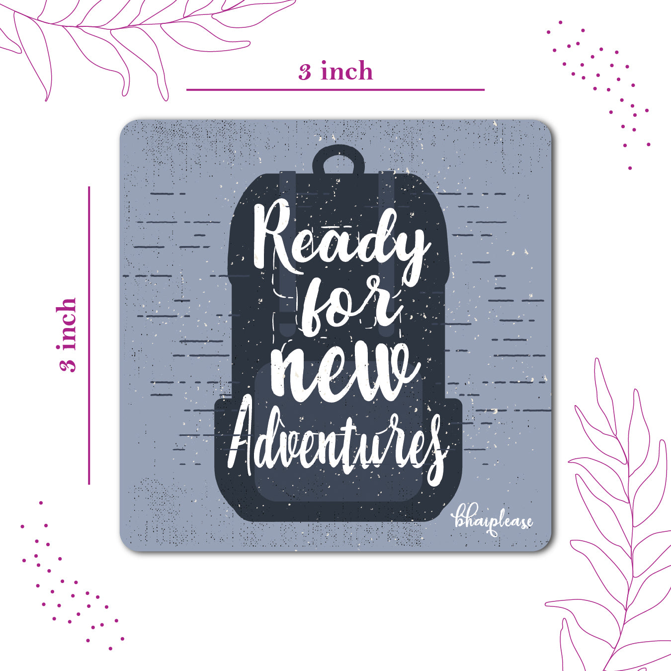 Ready for New Adventures Backpack Fridge Magnet