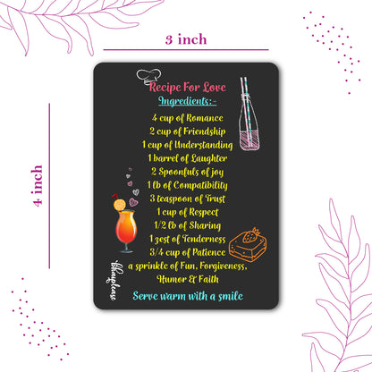 Recipe for Love Wooden Fridge / Refrigerator Magnet
