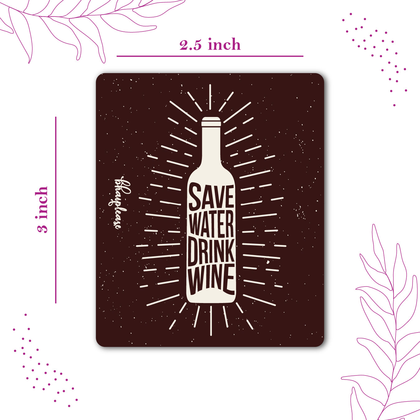 Save Water Drink Wine – Vintage Fridge Magnet