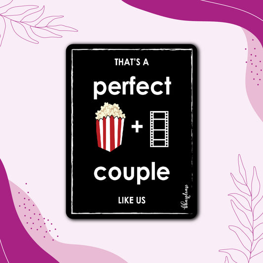 Perfect Couple: Popcorn + Movie Fridge Magnet
